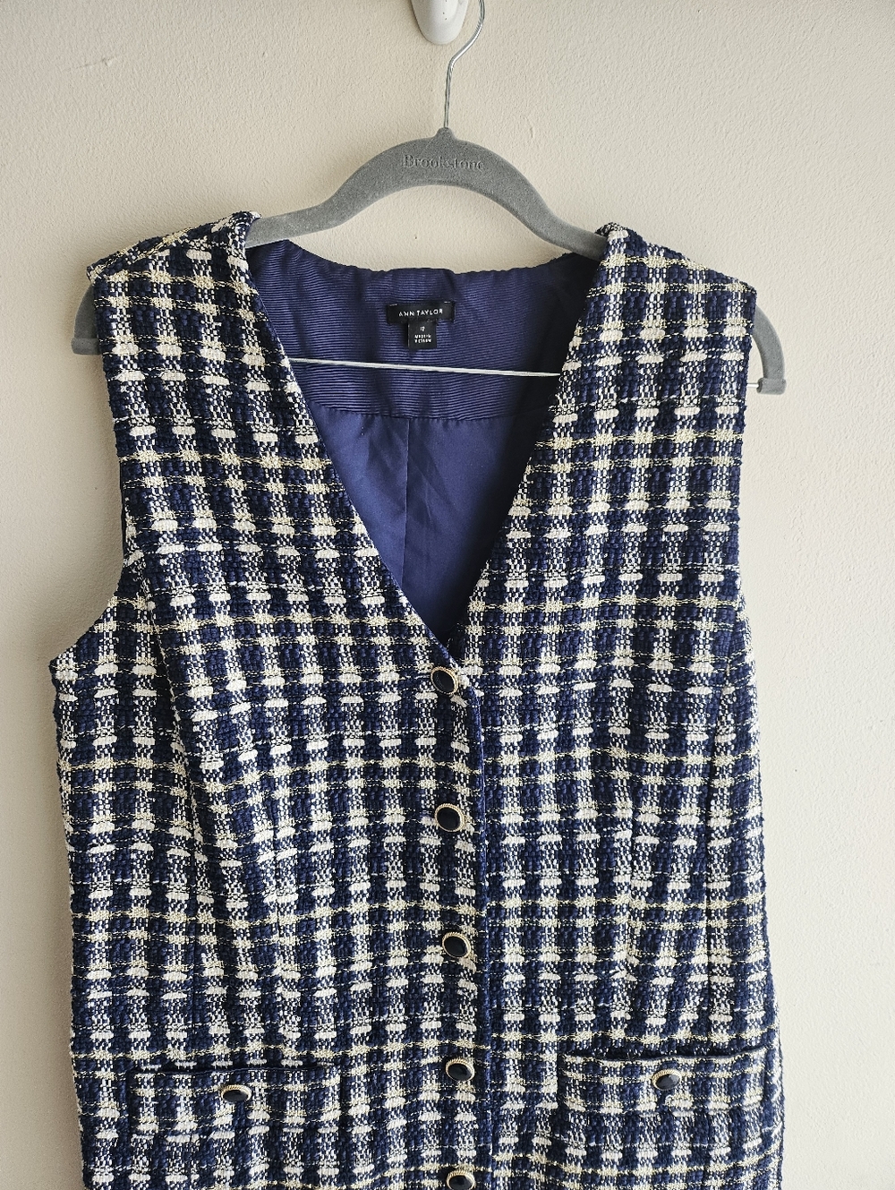 Ann Taylor Tweed Button Shift Dress - Picture 3 of 8